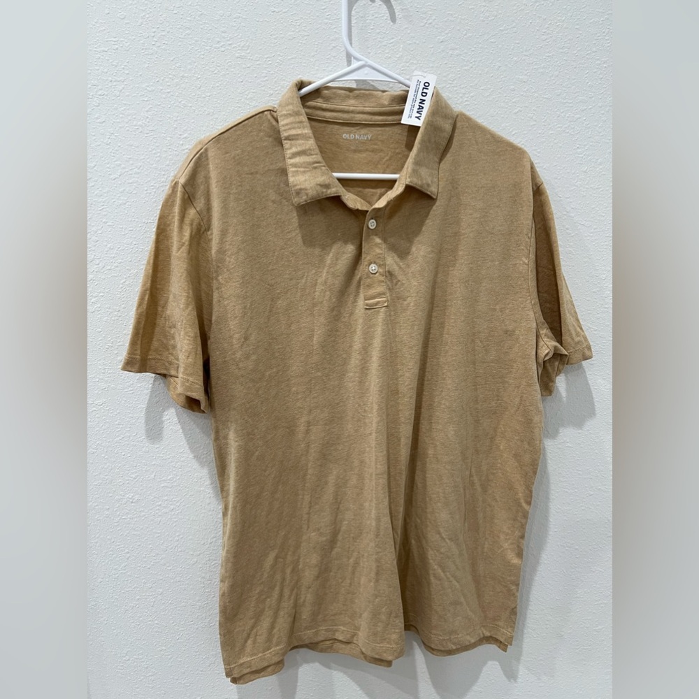 Tan Men's Beige Polo Shirt